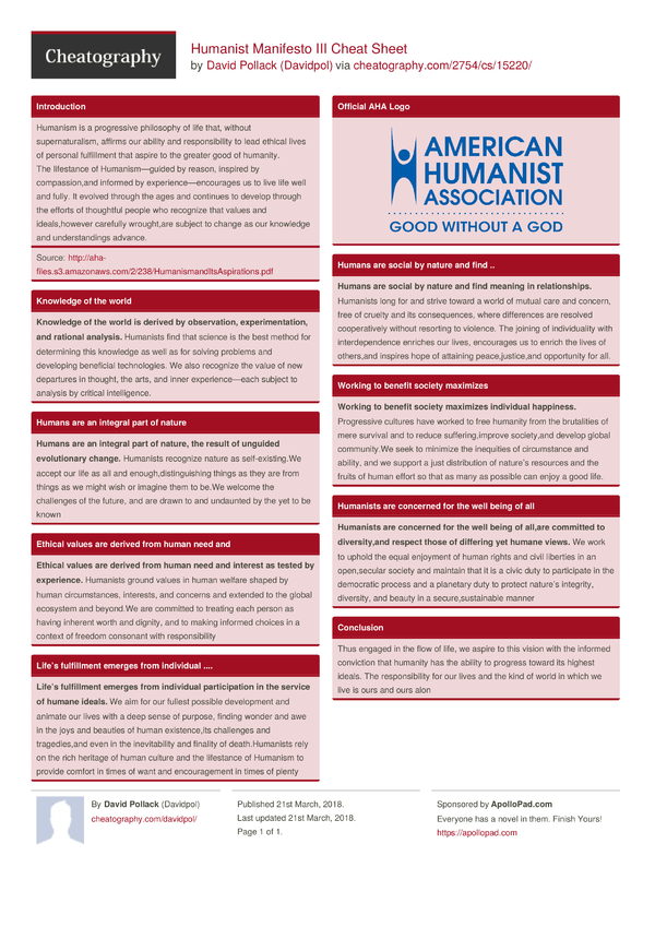 humanist manifesto 1
