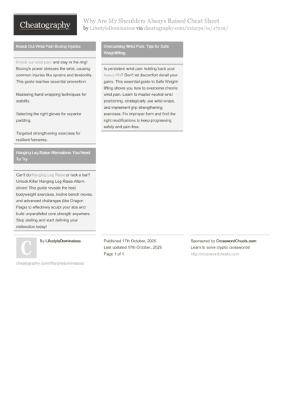 Why Are My Shoulders Always Raised Cheat Sheet